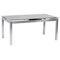 Armen Living Ivan Extension Dining Table in Brushed Stainless Steel and Gray Tempered Glass Top LCIVDIGG - alternate 1